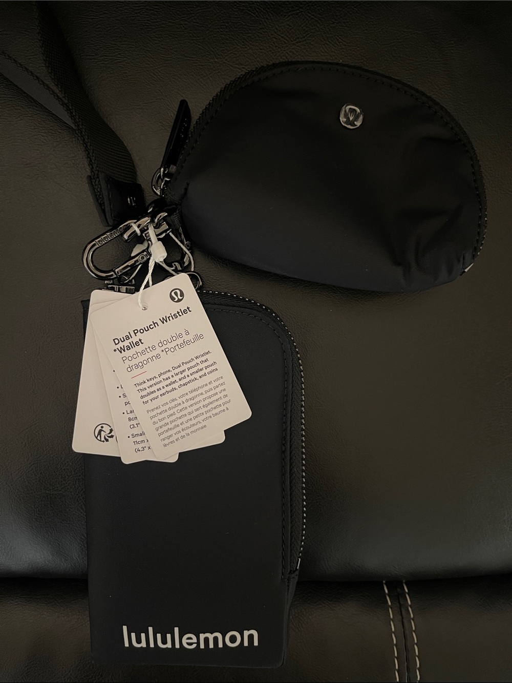 lululemon Black Dual Pouch Wristlet Wallet - Picture 2 of 3